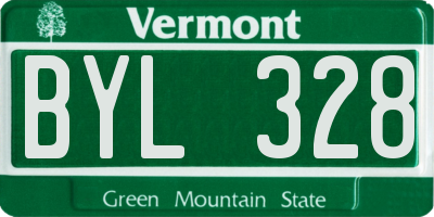 VT license plate BYL328