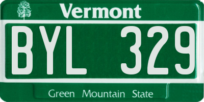 VT license plate BYL329