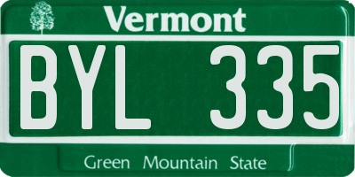 VT license plate BYL335