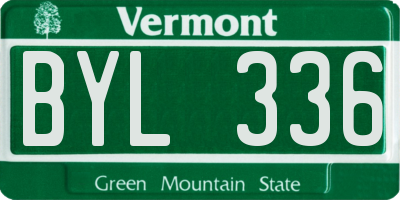 VT license plate BYL336
