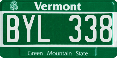 VT license plate BYL338