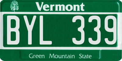 VT license plate BYL339