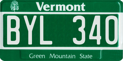 VT license plate BYL340