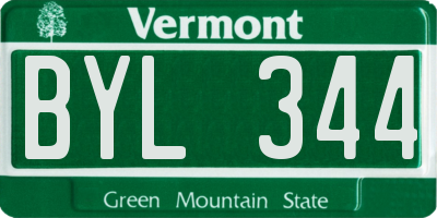 VT license plate BYL344