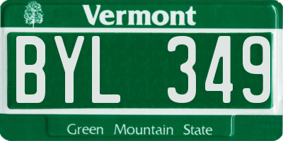 VT license plate BYL349
