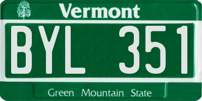 VT license plate BYL351