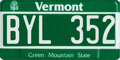 VT license plate BYL352