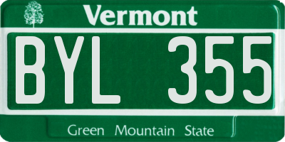 VT license plate BYL355
