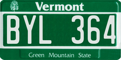 VT license plate BYL364