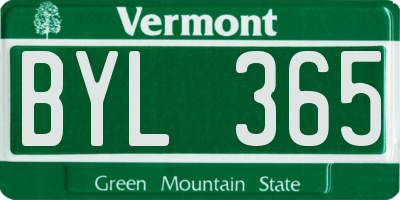 VT license plate BYL365