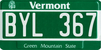 VT license plate BYL367