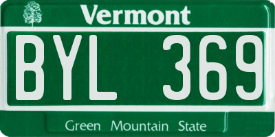 VT license plate BYL369