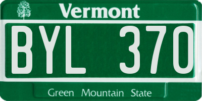 VT license plate BYL370