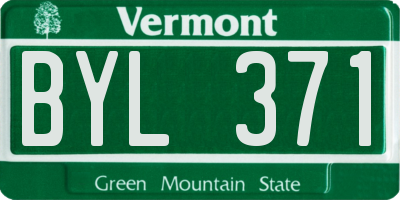 VT license plate BYL371