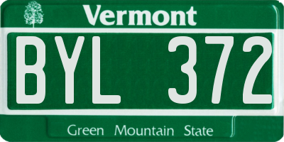 VT license plate BYL372
