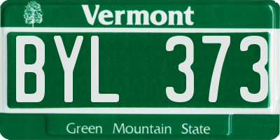 VT license plate BYL373