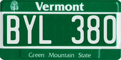 VT license plate BYL380