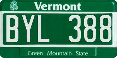 VT license plate BYL388