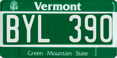 VT license plate BYL390
