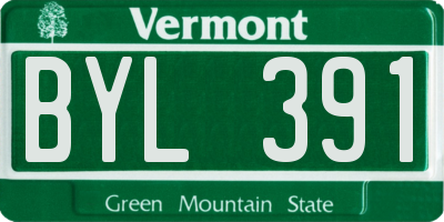 VT license plate BYL391