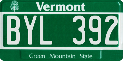 VT license plate BYL392