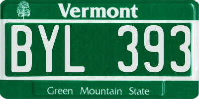 VT license plate BYL393