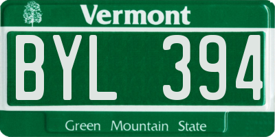 VT license plate BYL394