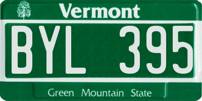 VT license plate BYL395