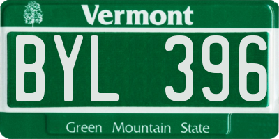 VT license plate BYL396