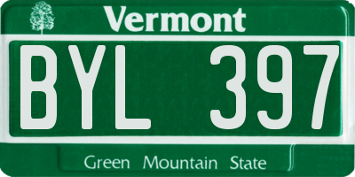 VT license plate BYL397