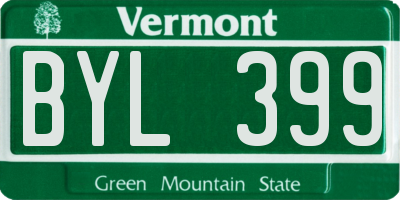 VT license plate BYL399