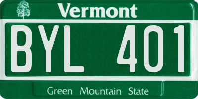VT license plate BYL401