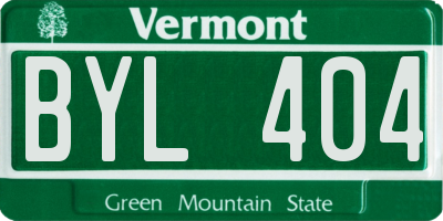 VT license plate BYL404