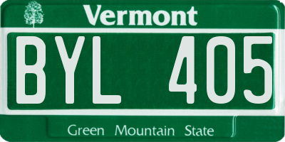 VT license plate BYL405