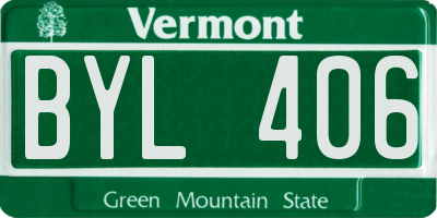 VT license plate BYL406