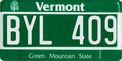 VT license plate BYL409