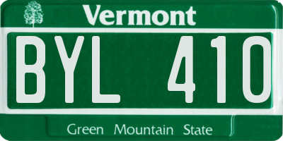 VT license plate BYL410