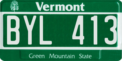 VT license plate BYL413