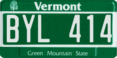 VT license plate BYL414