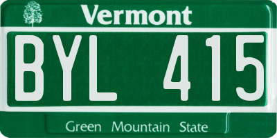 VT license plate BYL415
