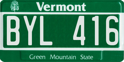 VT license plate BYL416