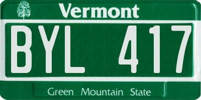 VT license plate BYL417