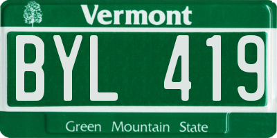 VT license plate BYL419