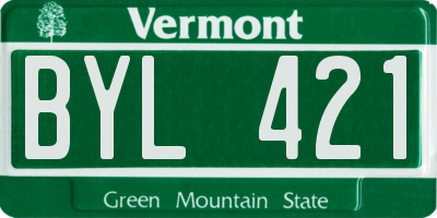 VT license plate BYL421