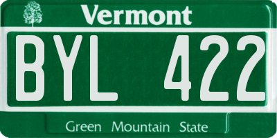 VT license plate BYL422