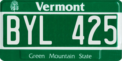 VT license plate BYL425