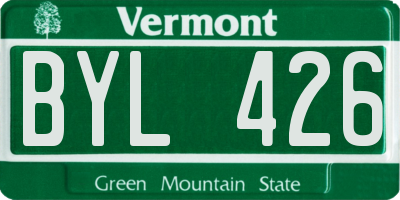 VT license plate BYL426