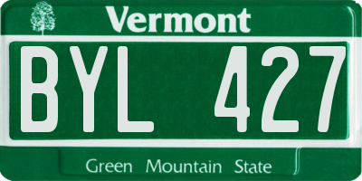 VT license plate BYL427