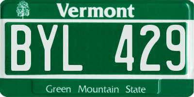 VT license plate BYL429