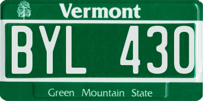 VT license plate BYL430